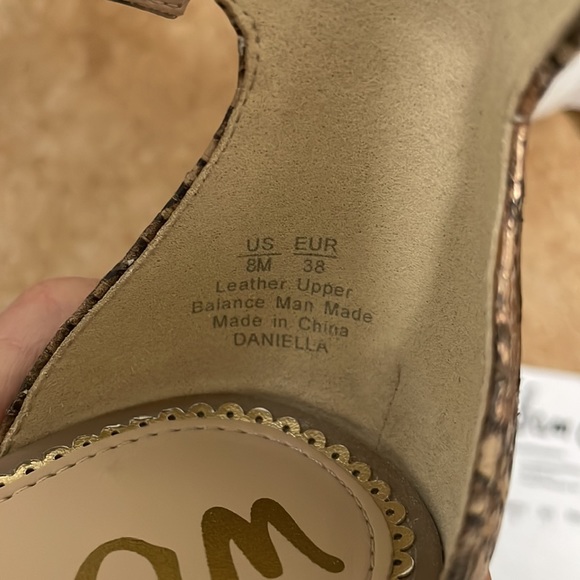 Sam Edelman Daniella Suede Snakeskin praline sandals - Picture 9 of 9